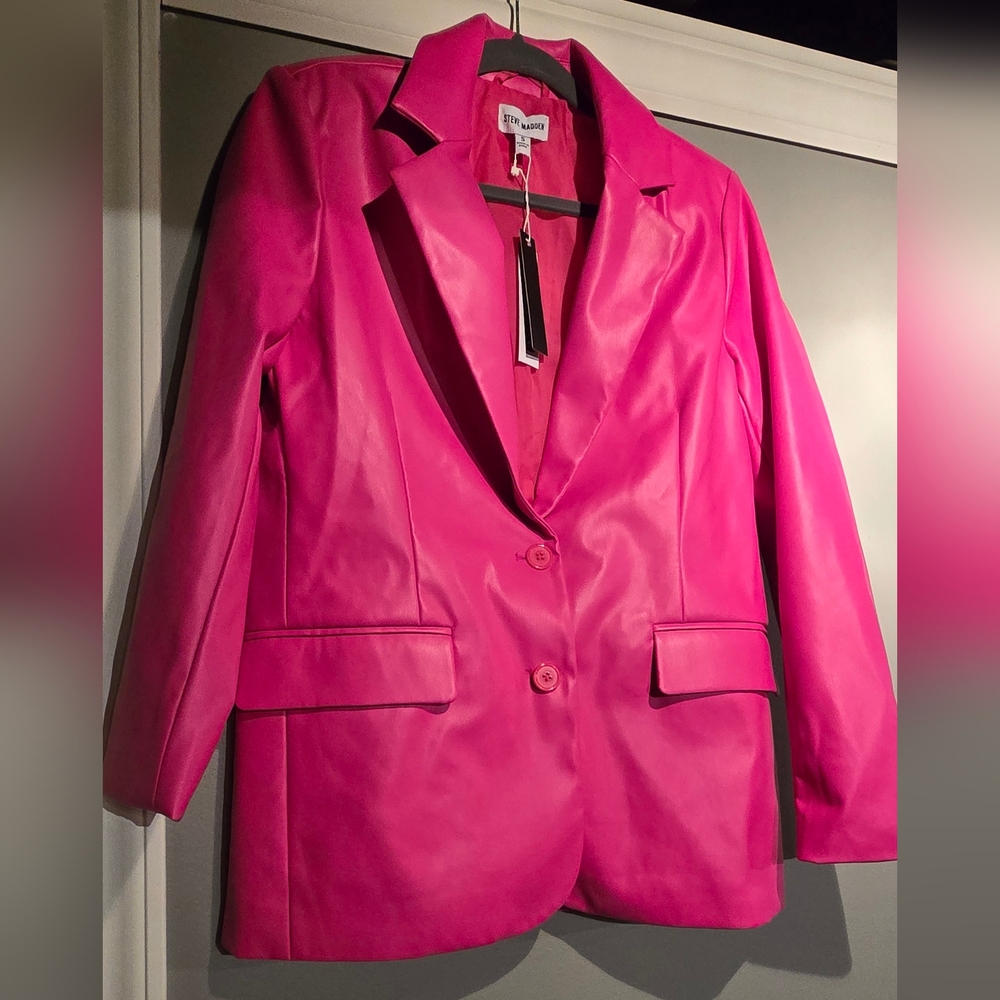Steve Madden Faux Leather Blazer - Picture 2 of 9